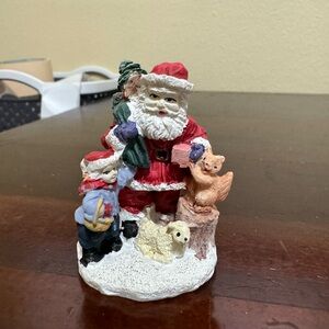 Set Of 2 Small Santa Christmas Figurines